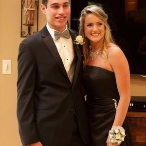 Black Strapless prom dress